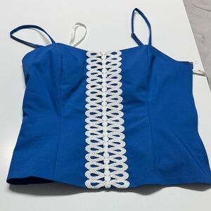 Lilly Pulitzer Royal Blue Corset top with White Accents